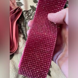 Pink rhinestone strap. Could be used for bag, guitar, camera